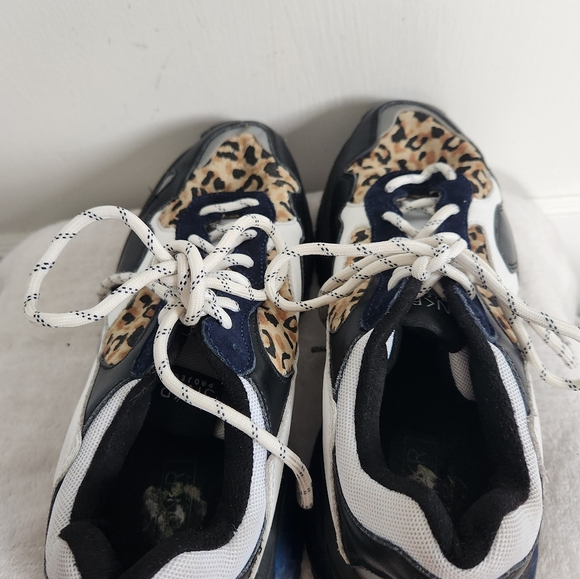 SNKR Project Women's Prospect Park Sneaker Shoes Black/White/Leopard Print Sz 9 - Picture 10 of 11